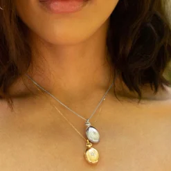 Petite Oval "Sapphire Star" Locket Necklace