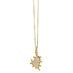 Petite Pave Diamond Heart Necklace