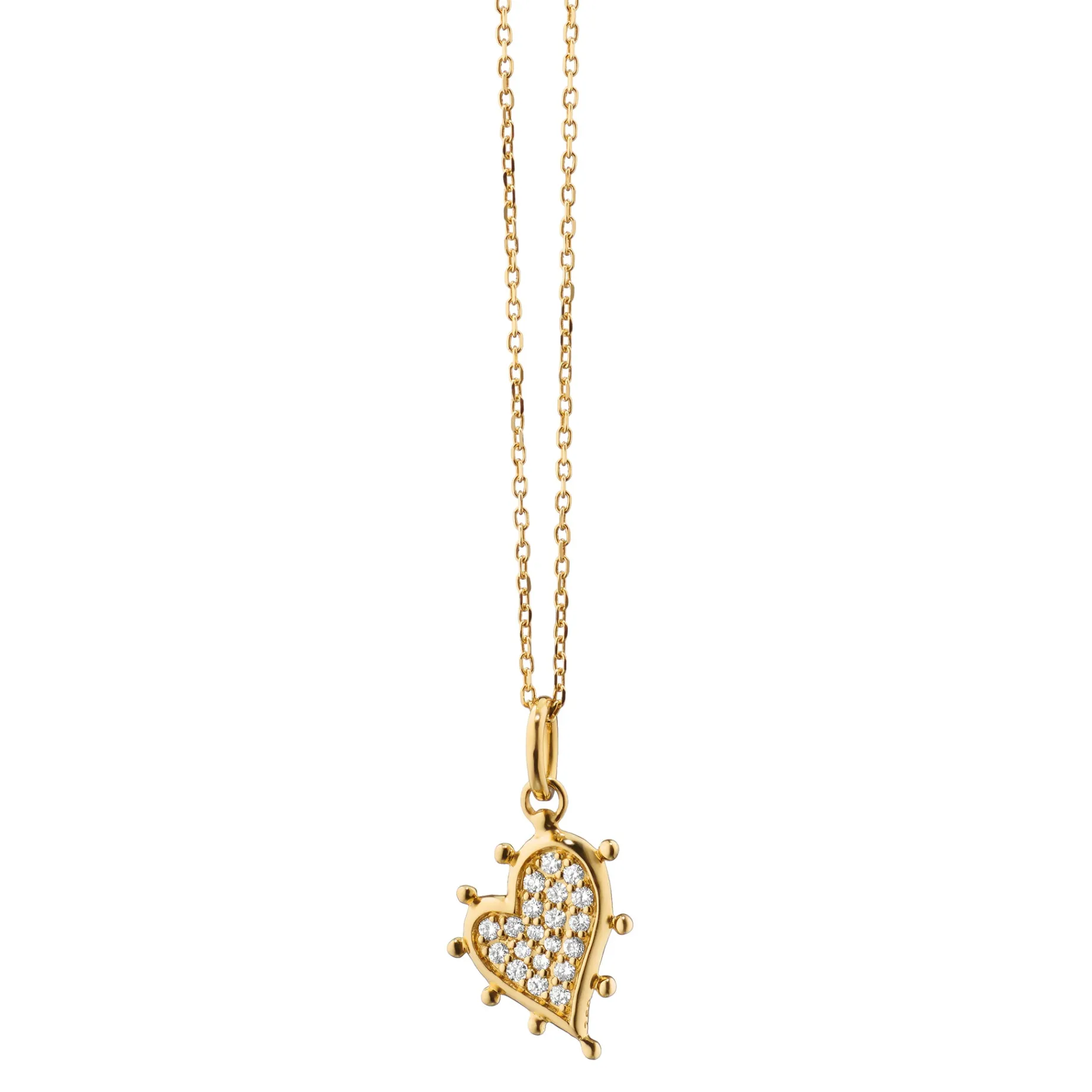 Petite Pave Diamond Heart Necklace