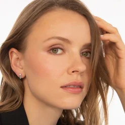 Petite "Points North" Earrings with Sapphire