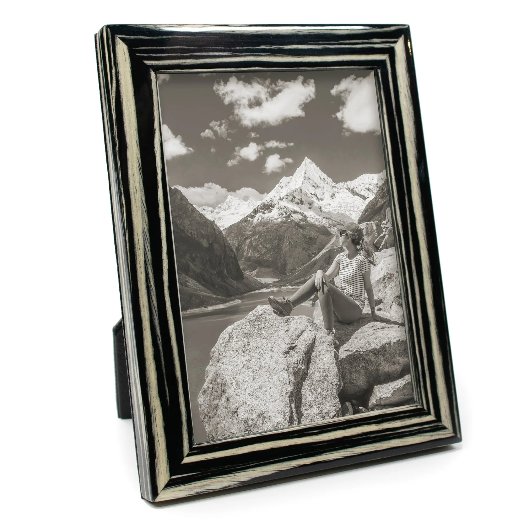 Photographers Molding Black and Cream Macassar Wood Frame