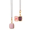 Pink Enamel Vermeil Cushion Locket