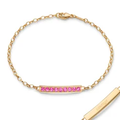 Pink Sapphire "Courage" Petite Poesy Bracelet