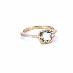 Points North Cushion Rock Crystal Ring with Diamonds