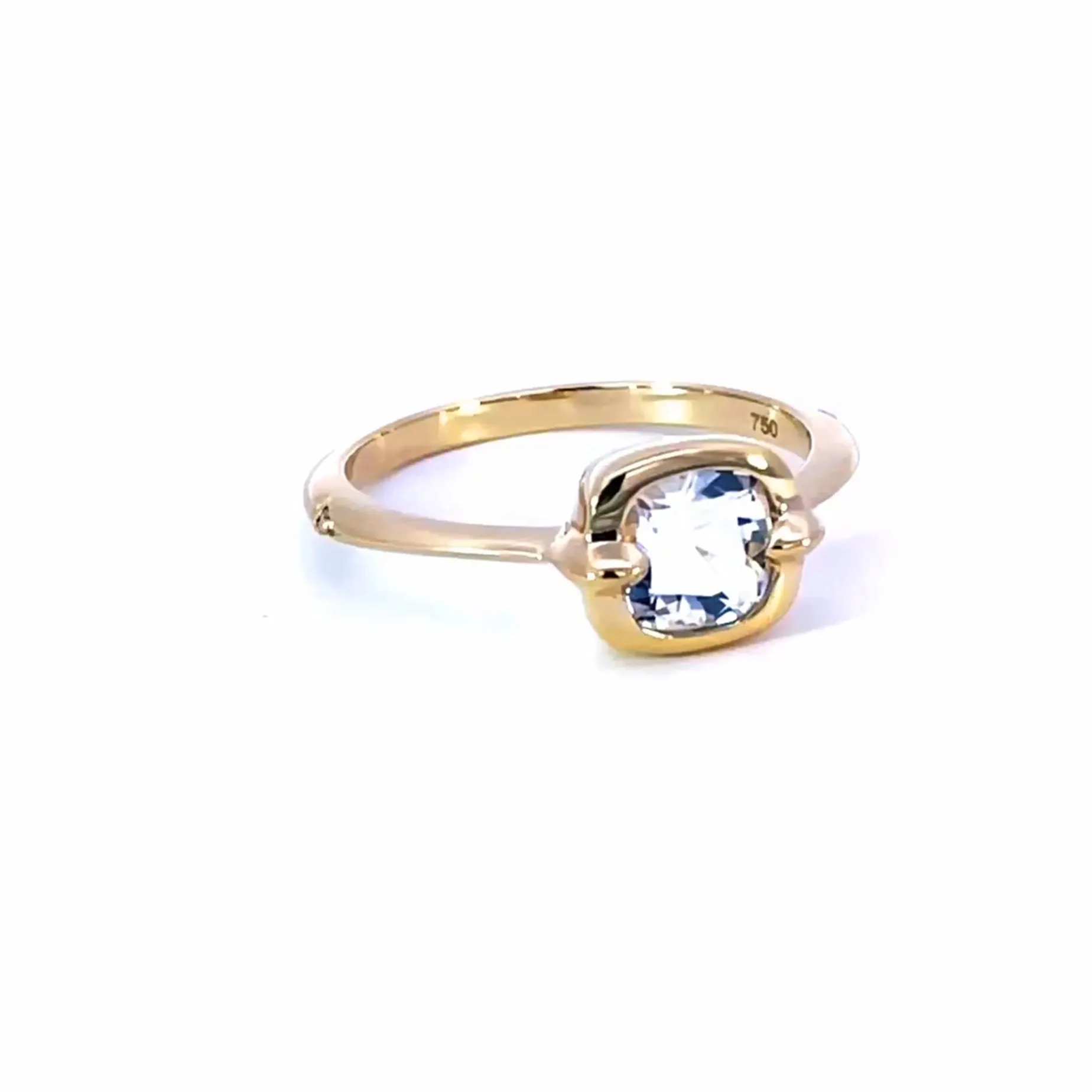 Points North Cushion Rock Crystal Ring with Diamonds