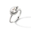 Points North Deep-Set Oval Rock Crystal Ring
