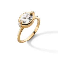 Points North Deep-Set Oval Rock Crystal Ring