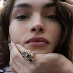 Points North Deep-Set Oval London Blue Topaz Ring