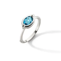 Points North London Blue Topaz Ring with White Sapphires