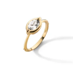 Points North Rock Crystal Ring with Diamonds