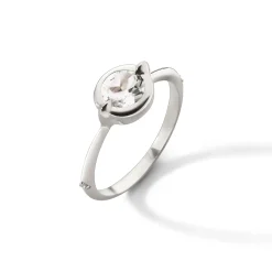 Points North Round Rock Crystal Ring with White Sapphires