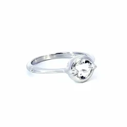 Points North Round Rock Crystal Ring with White Sapphires