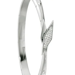 “Points North” Sterling Silver Cuff with Pavé Sapphire Clasp