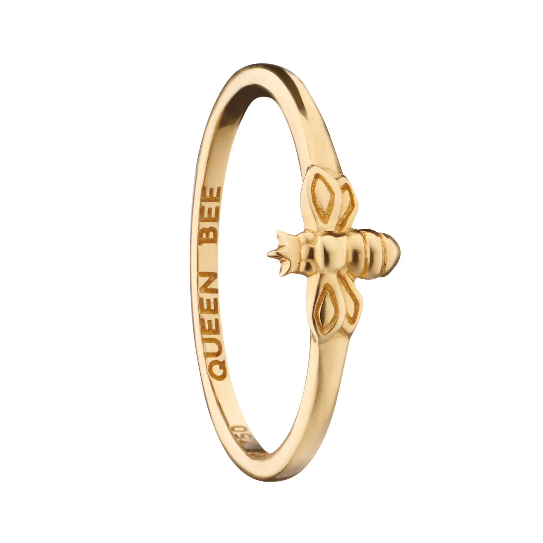 Queen Bee Poesy 18K Gold Stackable Ring