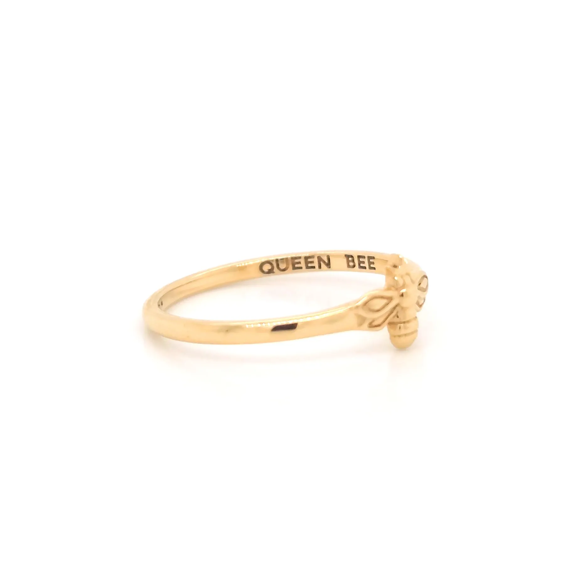 Queen Bee Poesy 18K Gold Stackable Ring