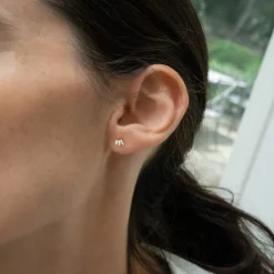 Reclaimed 18k Yellow Gold and Baguette Diamond Earrings, 3 Diamonds
