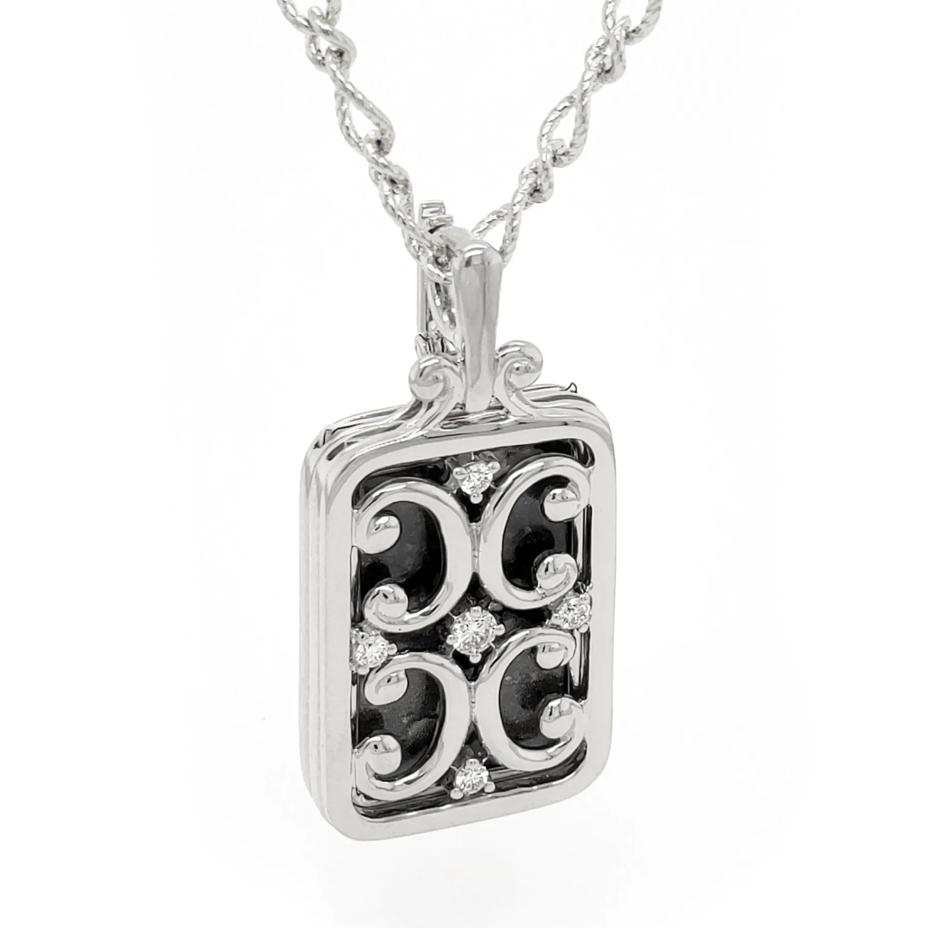 Rectangular Gate Locket with Sapphires