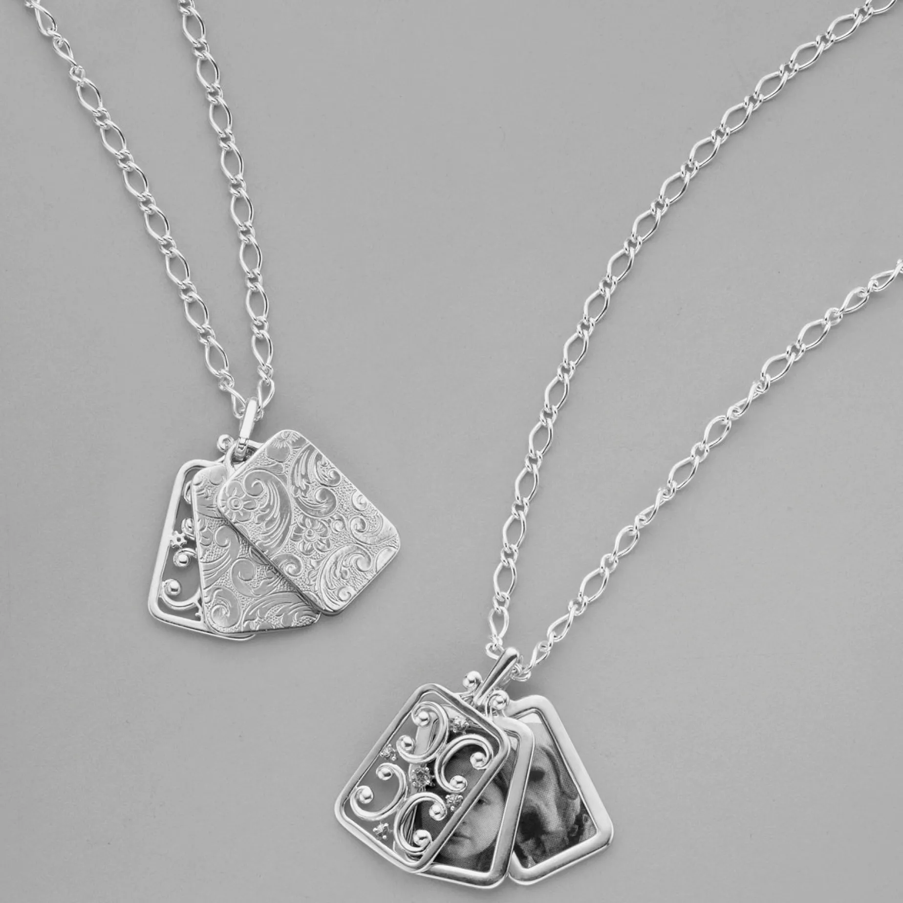 Rectangular Gate Locket with Sapphires