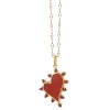 Red Carnelian Heart Necklace with Rubies