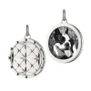 Round Mosaic Sterling Silver Half Locket