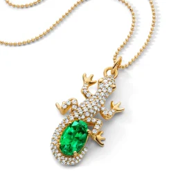 Salamander and Stone - Special Edition Diamond Pave Necklace with Emerald