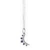September Sapphire "Moon" Sterling Silver Birthstone Necklace