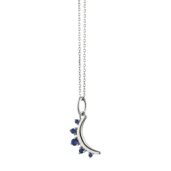 September Sapphire "Moon" Sterling Silver Birthstone Necklace