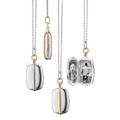 Slim "Brie" Two-Tone Locket Necklace