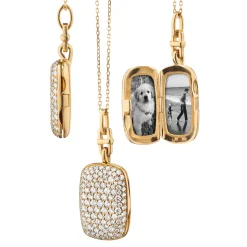 Slim "Fran" 18K Gold Locket Necklace