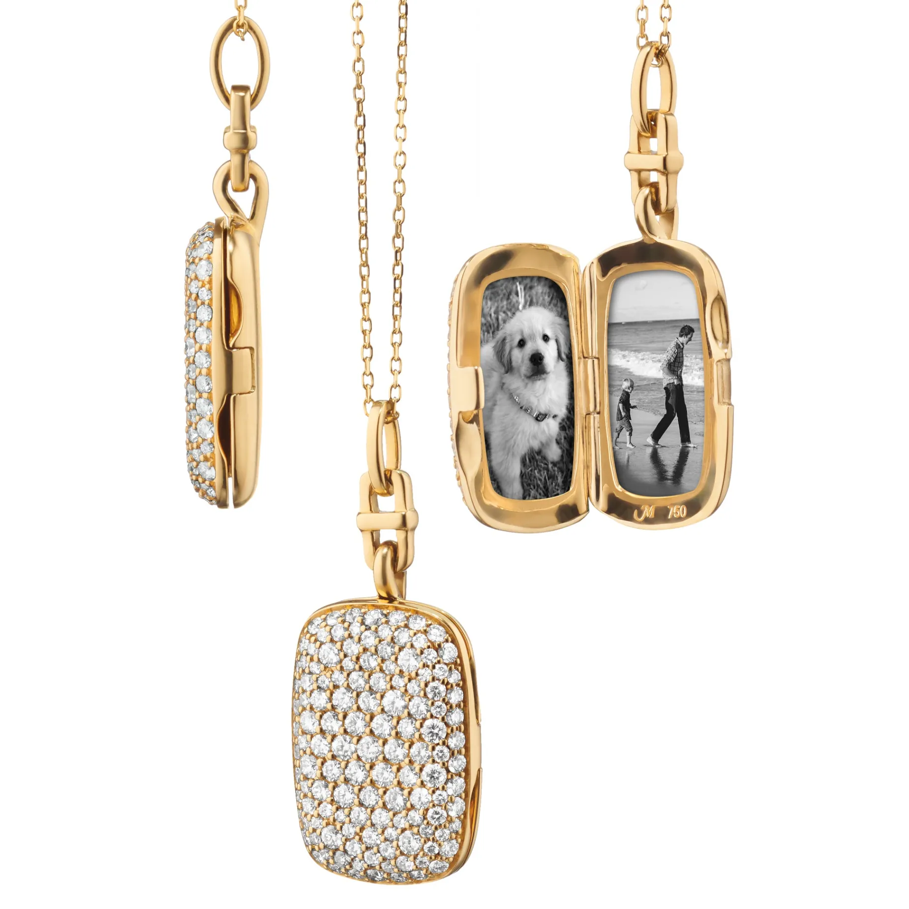Slim "Fran" 18K Gold Locket Necklace