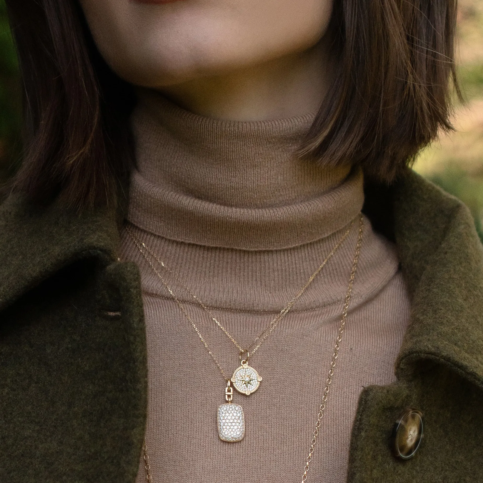 Slim "Fran" 18K Gold Locket Necklace
