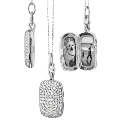 Slim "Fran" Sterling Silver Locket Necklace