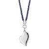 Slim Heart Locket on Blue Sapphire Gemstone Necklace