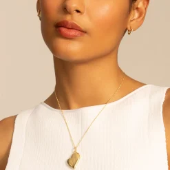 Slim 18K Gold Heart Locket Necklace