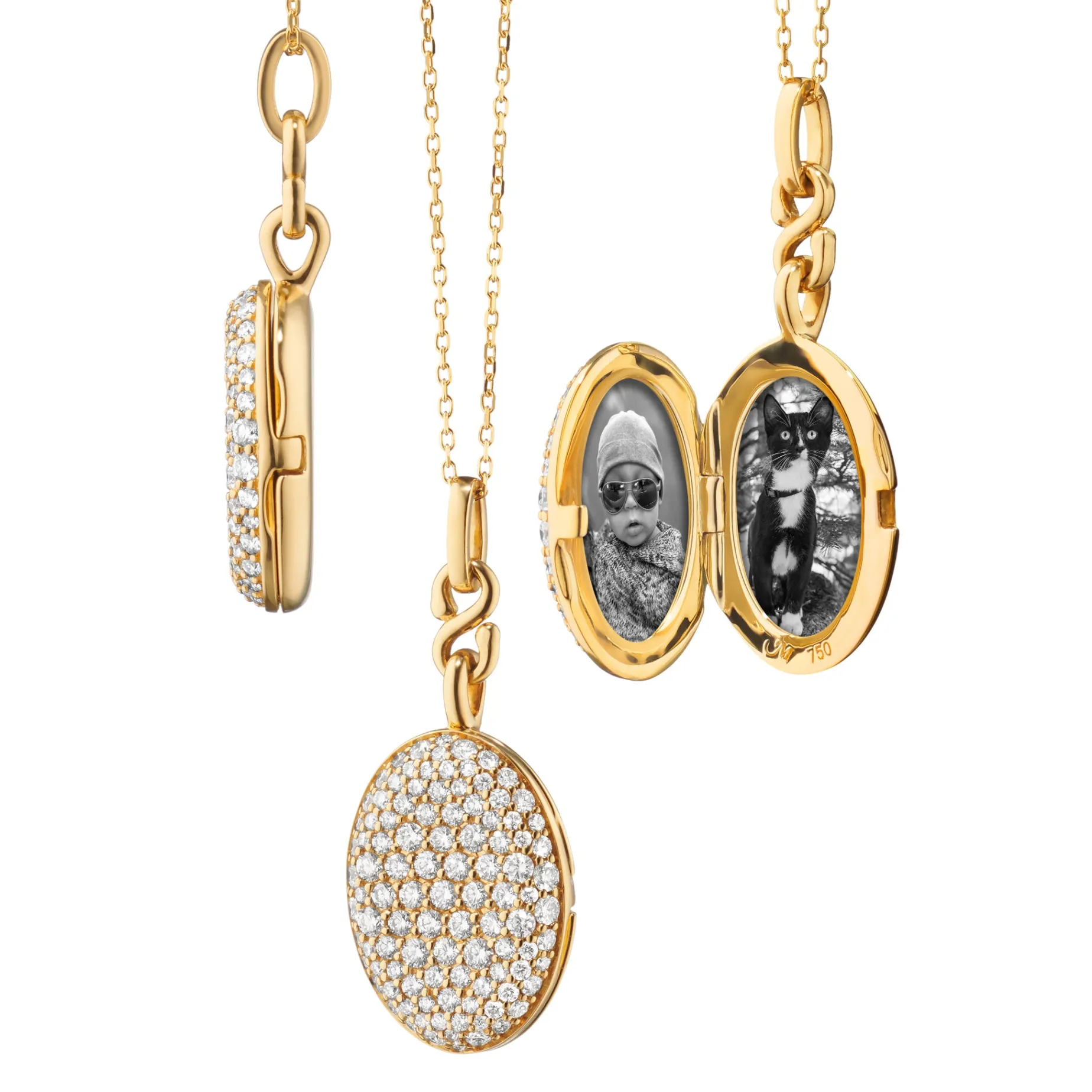 Slim "Kitt" 18K Gold Locket Necklace