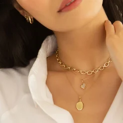 Slim Oval "Eve" Gold Locket Necklace