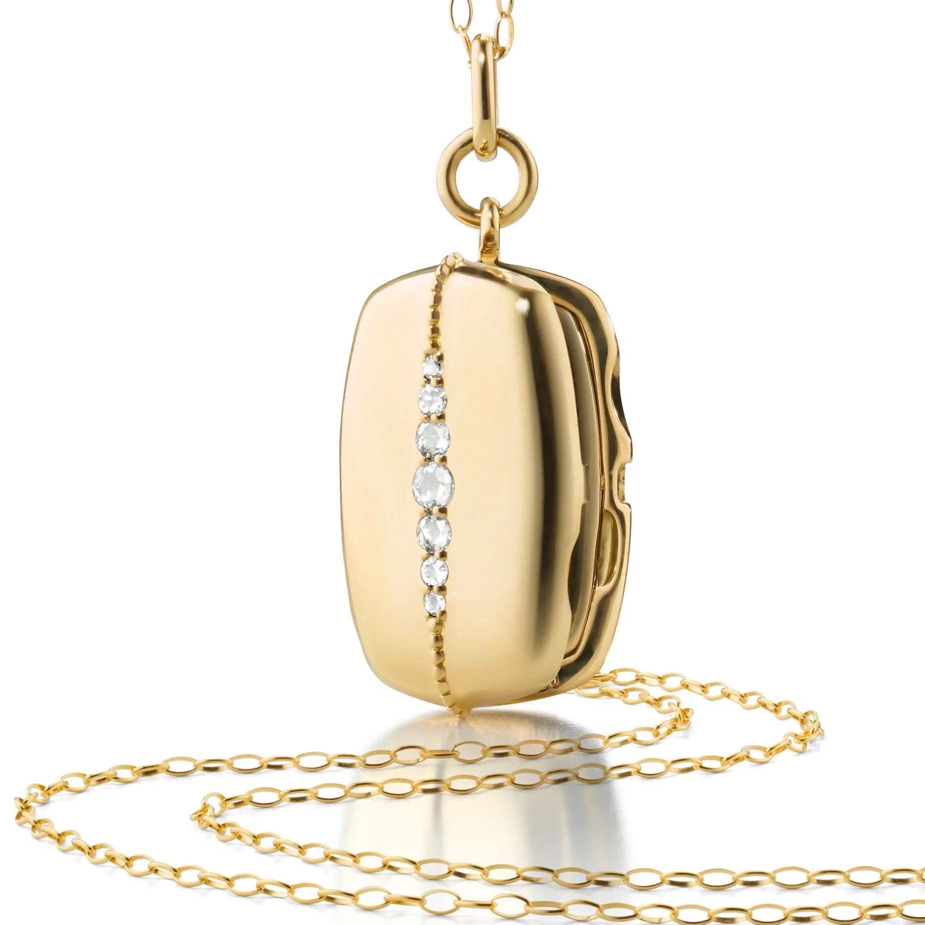 Slim Rectangle "Kate" 18K Gold Locket Necklace