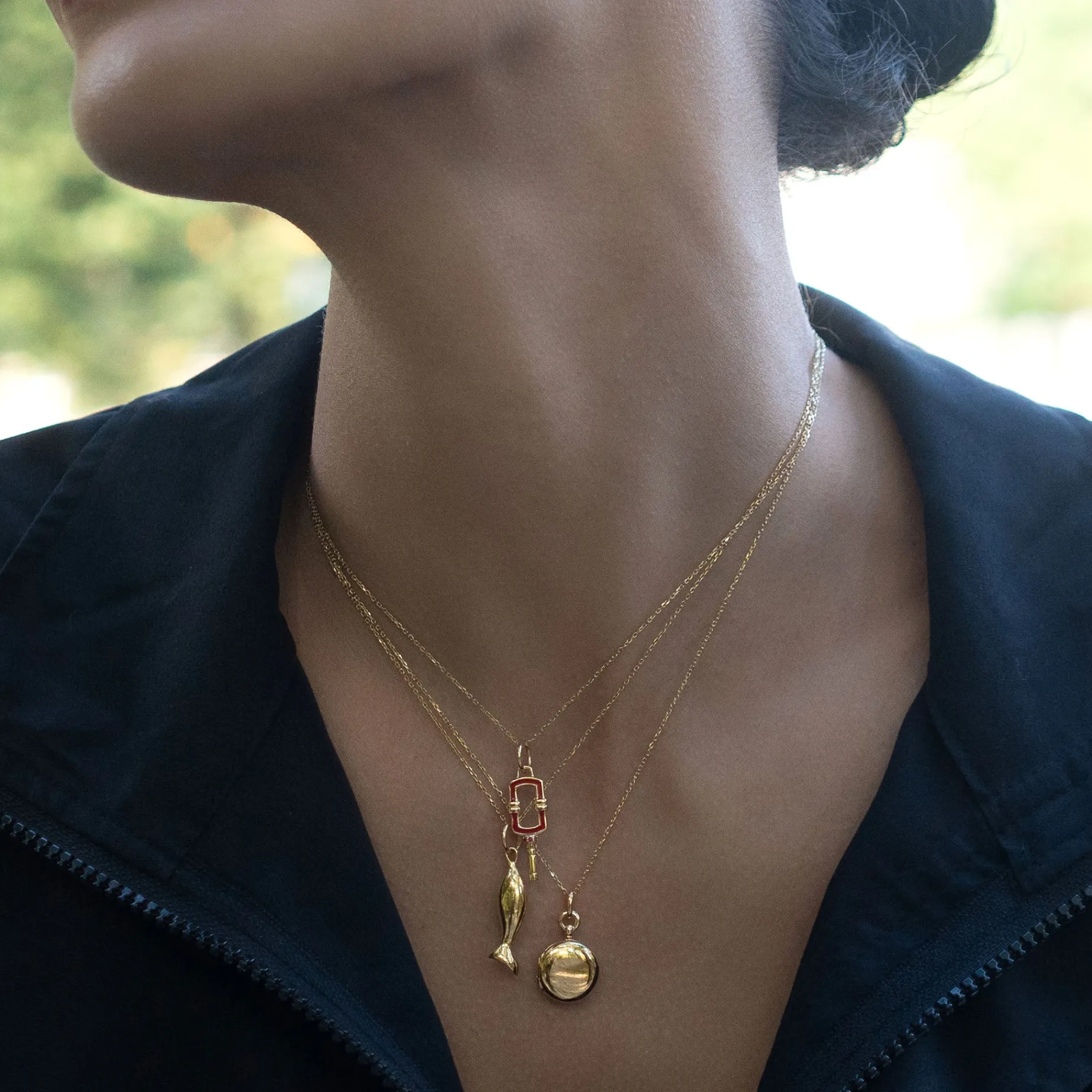 Slim Round "Nan" Gold Locket Necklace