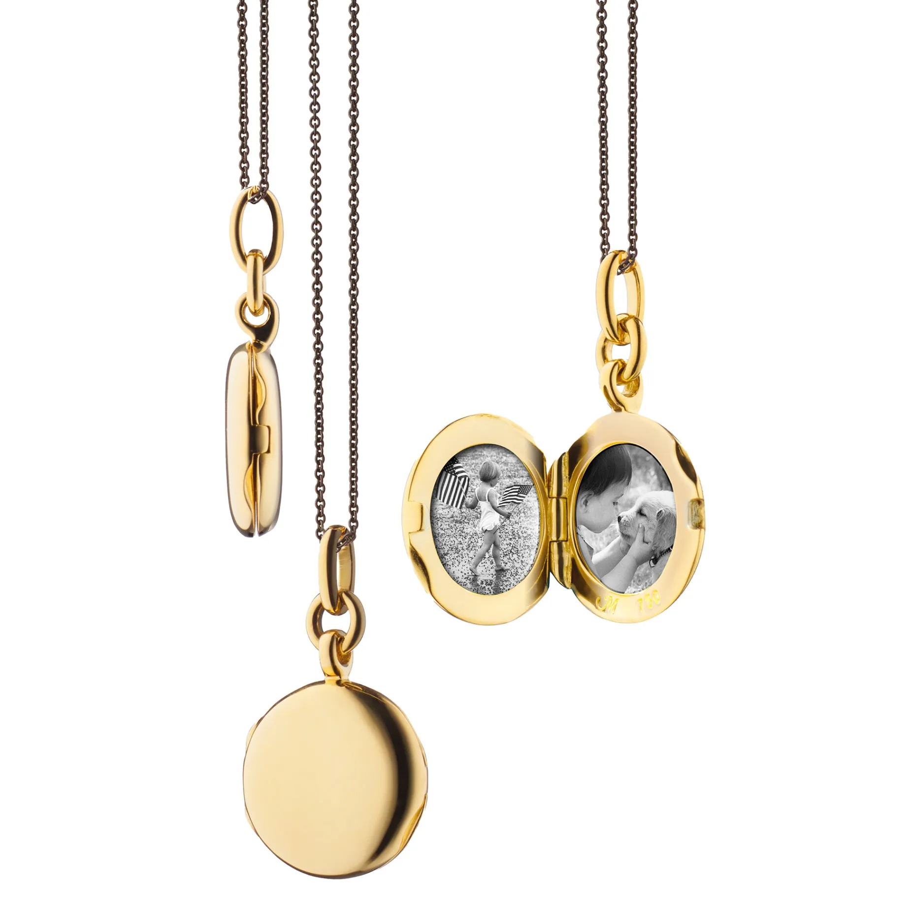 Slim Round "Nan" Gold Locket Necklace