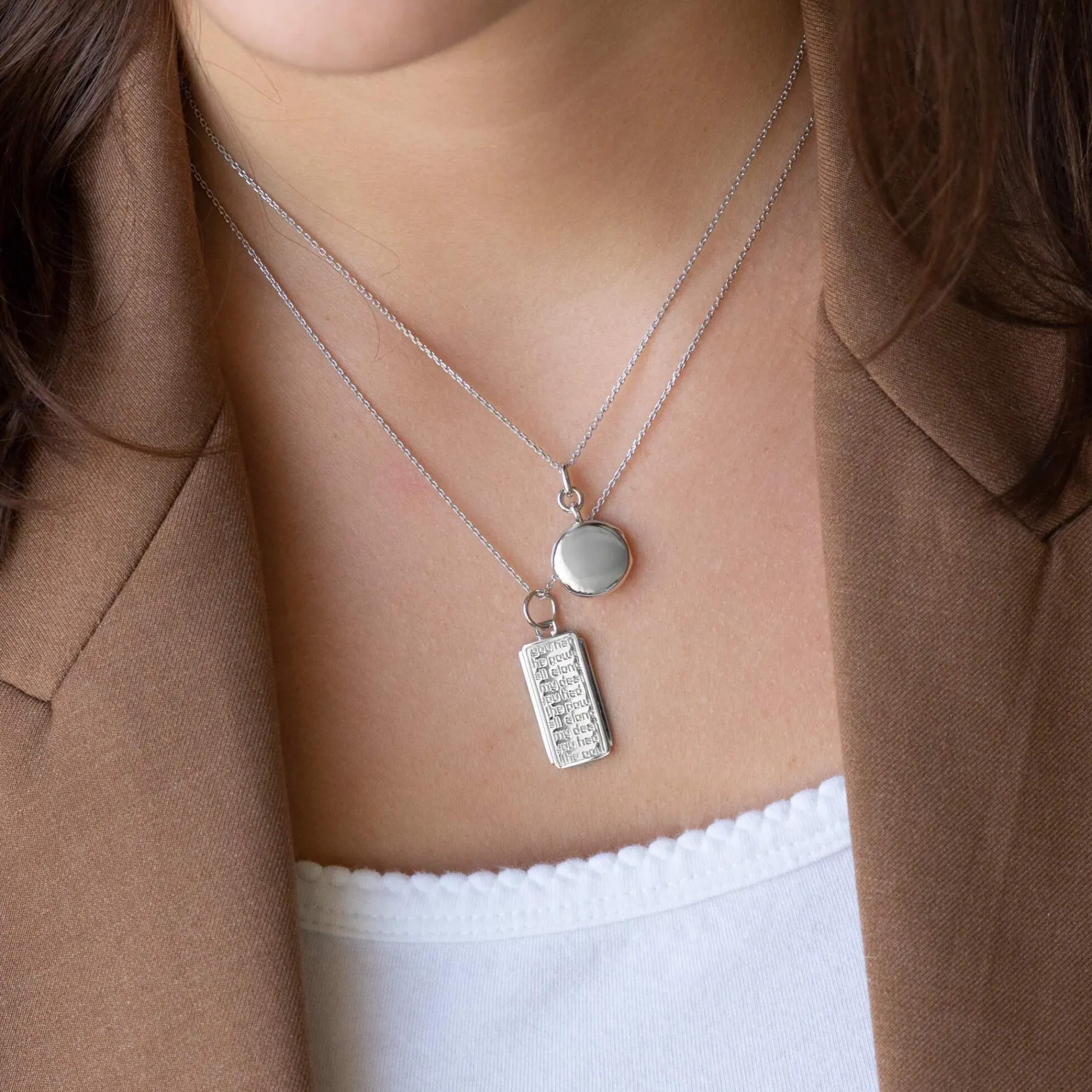 Slim Round "Nan" Locket Necklace
