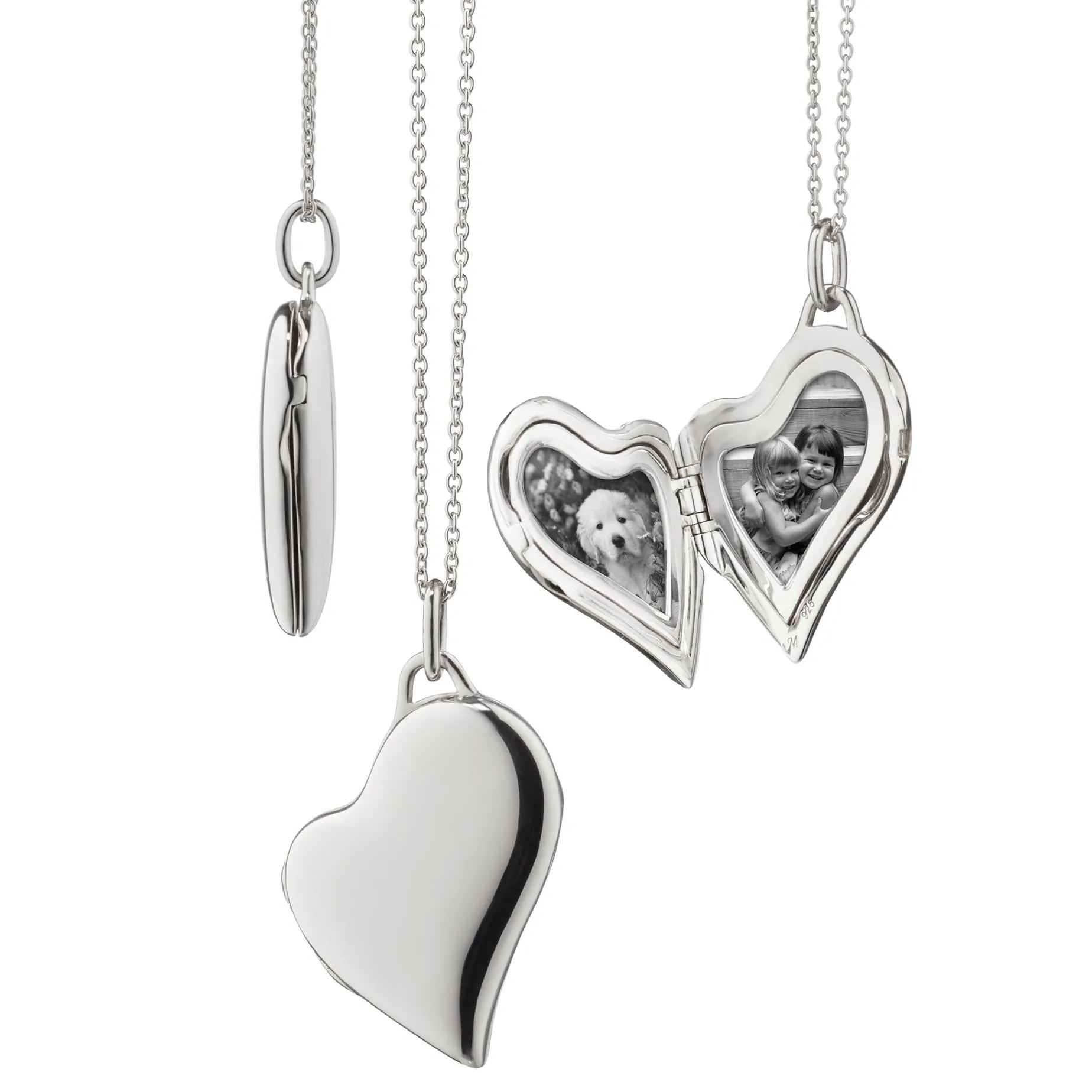 Slim Sterling Silver Heart Locket Necklace