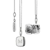 Slim "Viv" Sterling Silver Engraved Locket Necklace