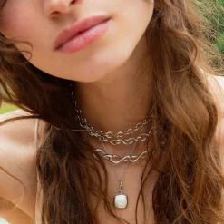 Slim "Viv" Sterling Silver Locket Necklace