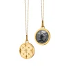 Small Round Mosaic 18K Gold Half Locket