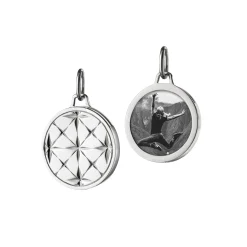 Small Round Mosaic Sterling Silver Half Locket