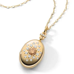 Special Edition Cognac and White Diamond Locket Necklace