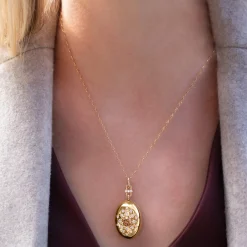 Special Edition Cognac and White Diamond Locket Necklace