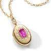 Special Edition Cushion Cut Pink Sapphire and Diamond Oval Locket