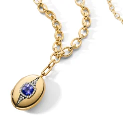 Special Edition Cushion Tanzanite Locket with Diamond Halo