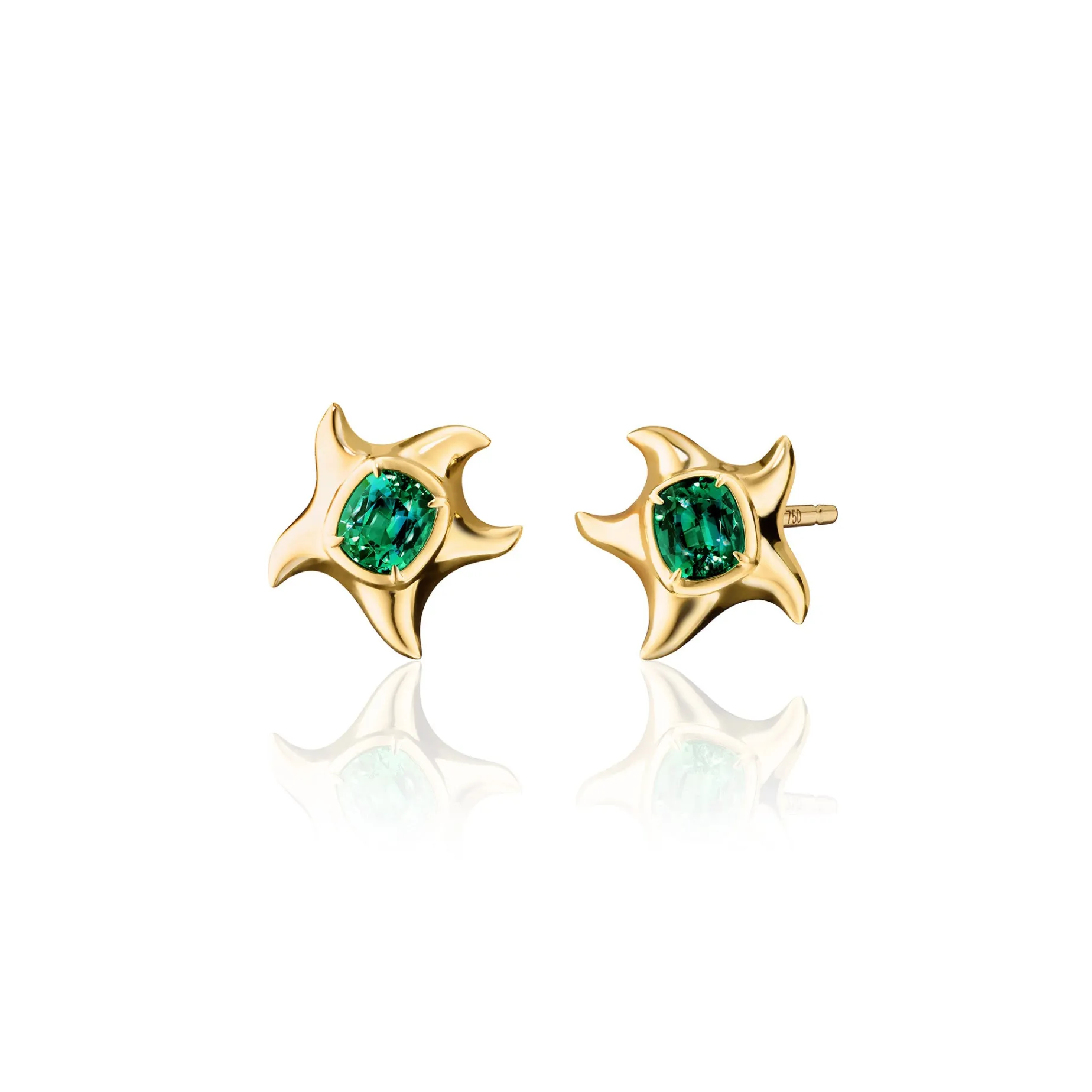 Special Edition Green Tourmaline Starfish Earrings